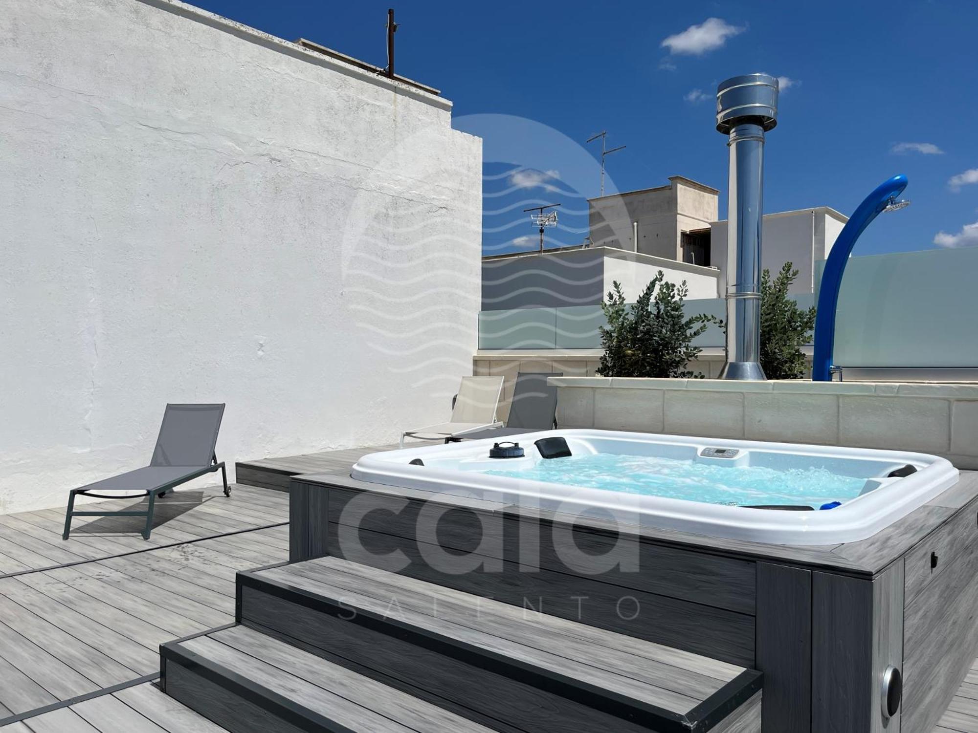 Villa Blumarine E Vasca Jacuzzi Torre Lapillo Exterior foto